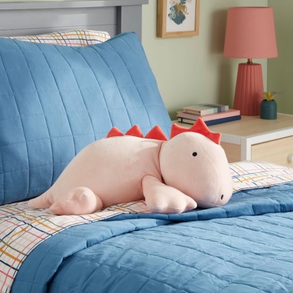 Pink Dinosaur Weighted Plush Throw Pillow - Pillowfort - Picture 2 of 10